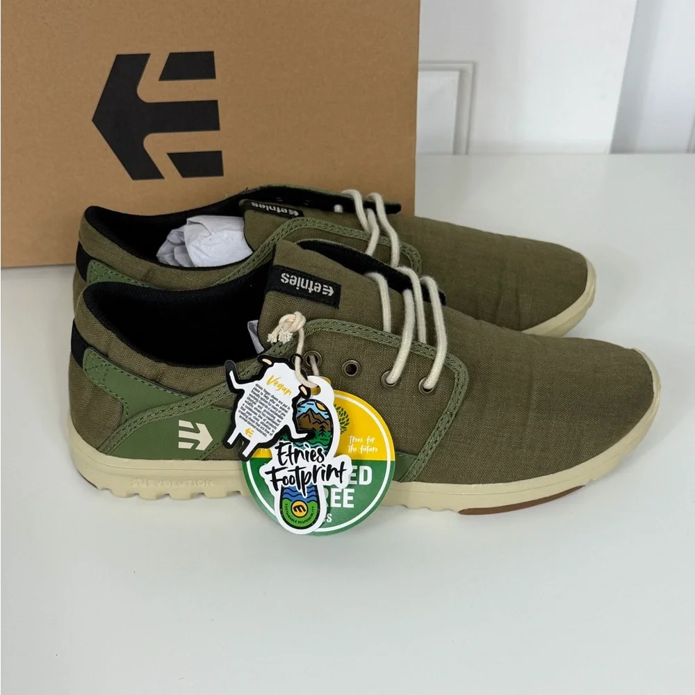 Etnies Scout Skate Men’s Size 10 Olive Tan Gum Sneakers‎ Casual Shoes NIB